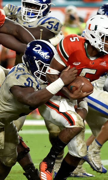 Miami struggles to find offense in 20-12 loss to Duke